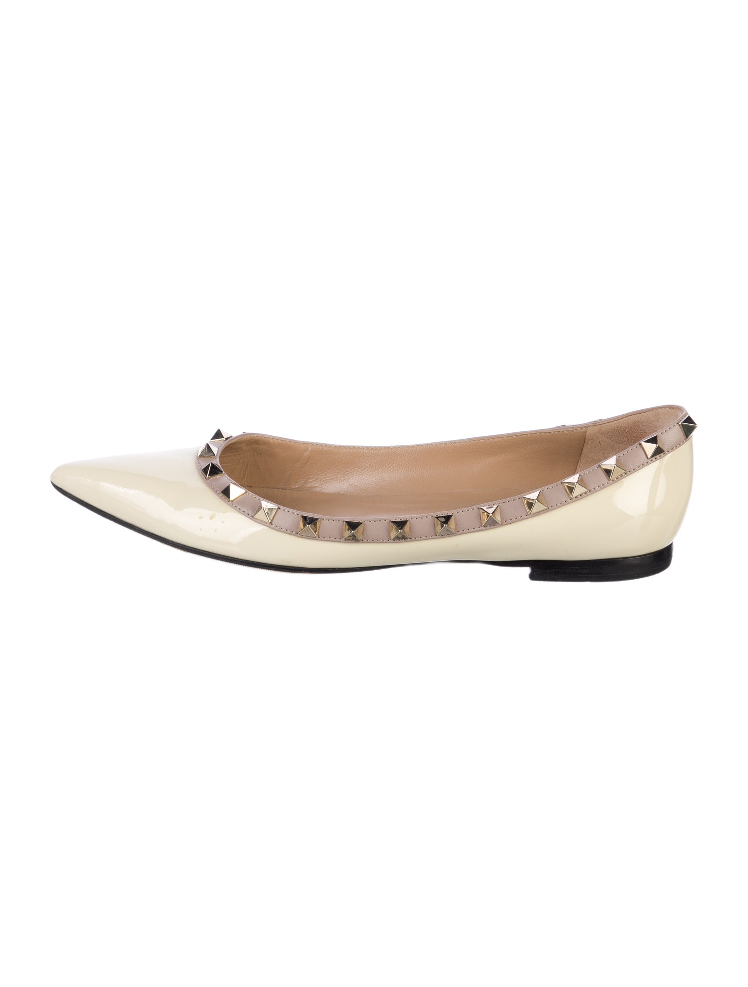 Valentino Rockstud Accents Patent Leather Ballet Flats