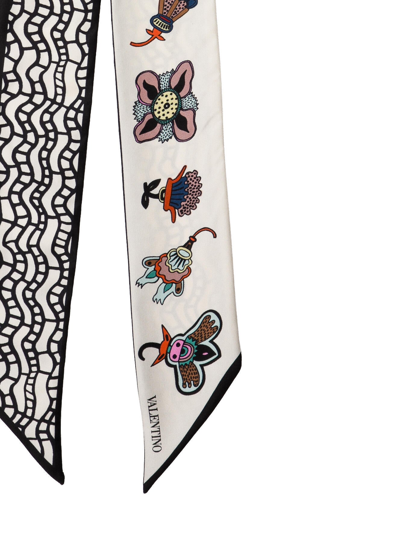 Valentino Graphic Print Silk Scarf