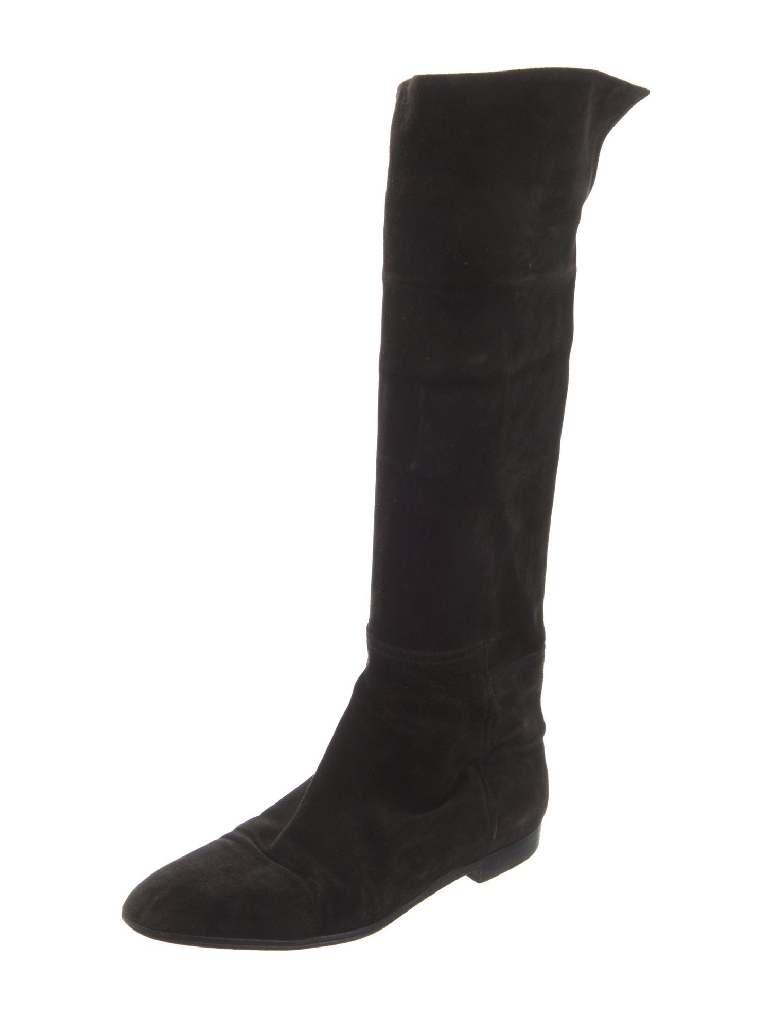 Valentino Couture Rockstud Accents Suede Riding Boots