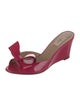 Valentino Patent Leather Bow Accents Slides