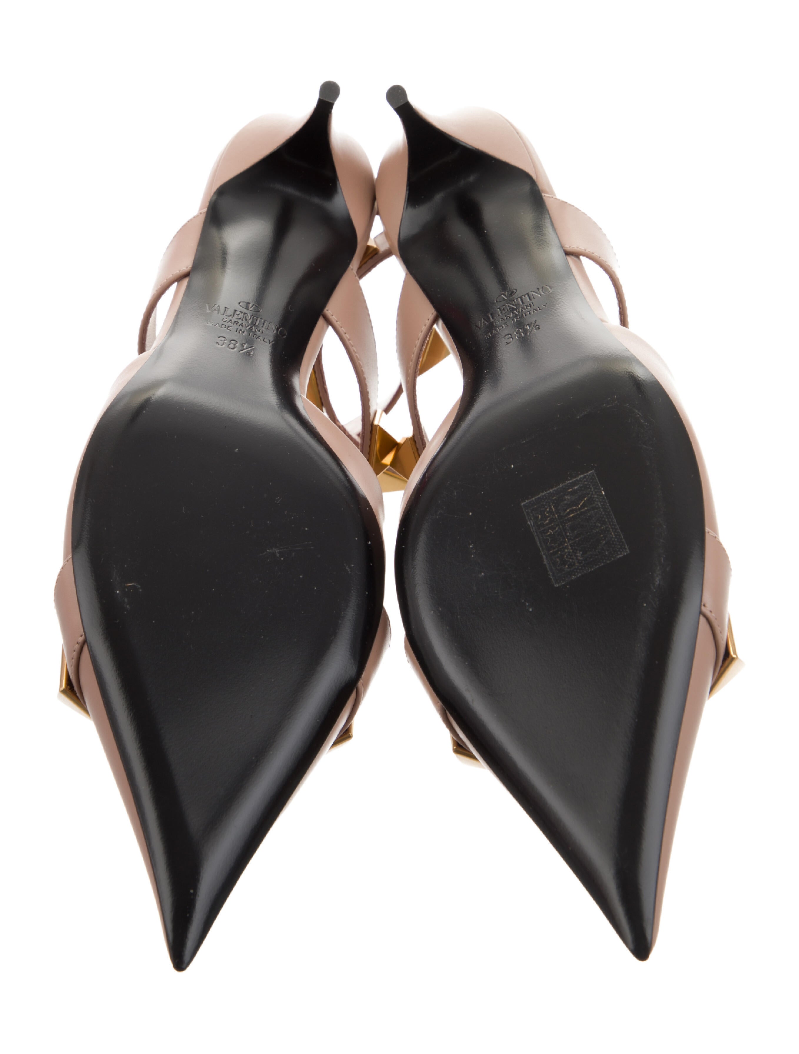 Valentino Rockstud Accents Leather T-Strap Pumps