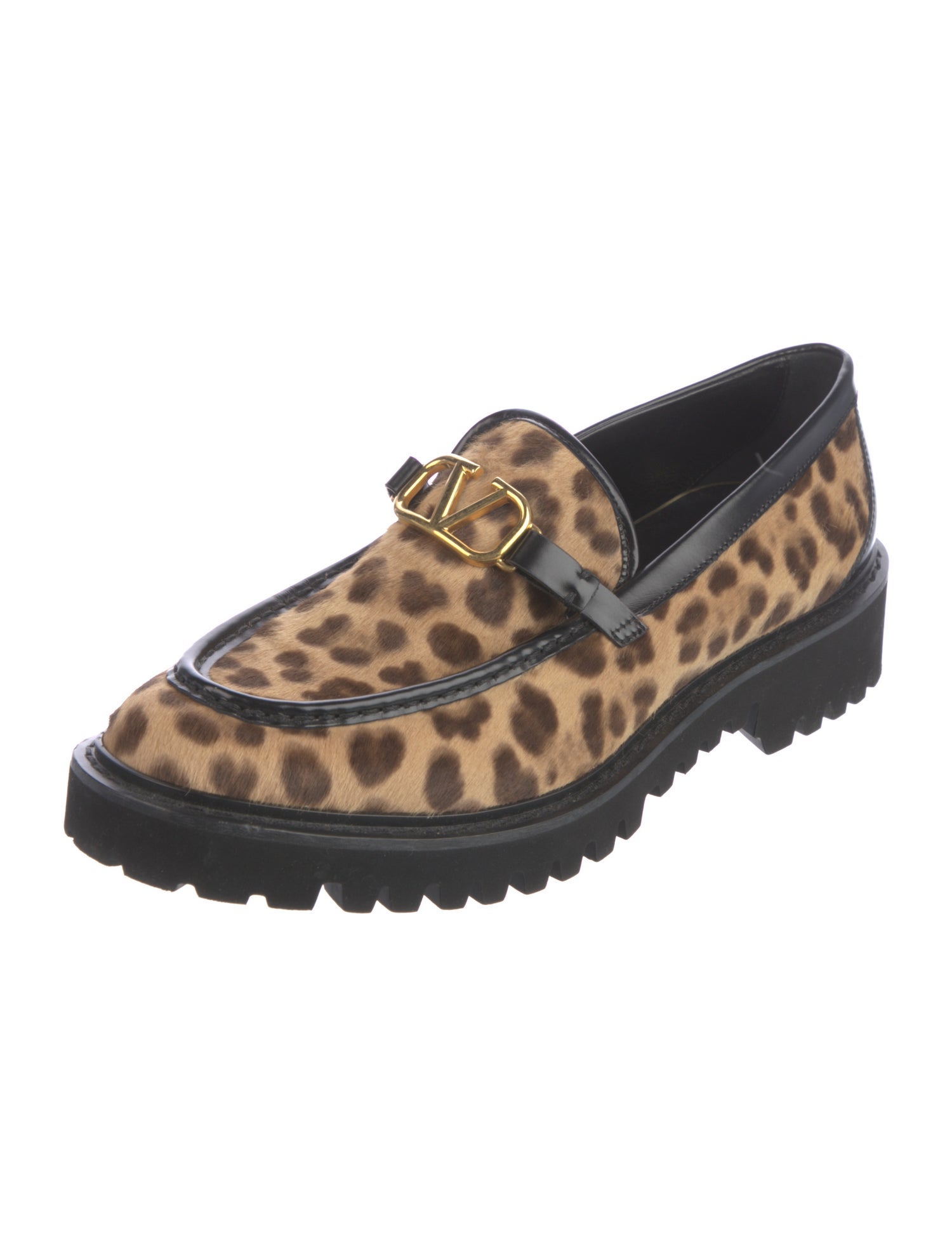 Valentino Ponyhair Animal Print Loafers