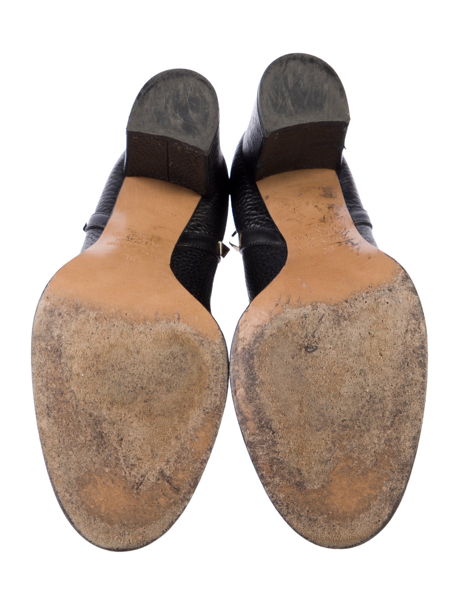 Valentino Rockstud Accents Leather Moto Boots