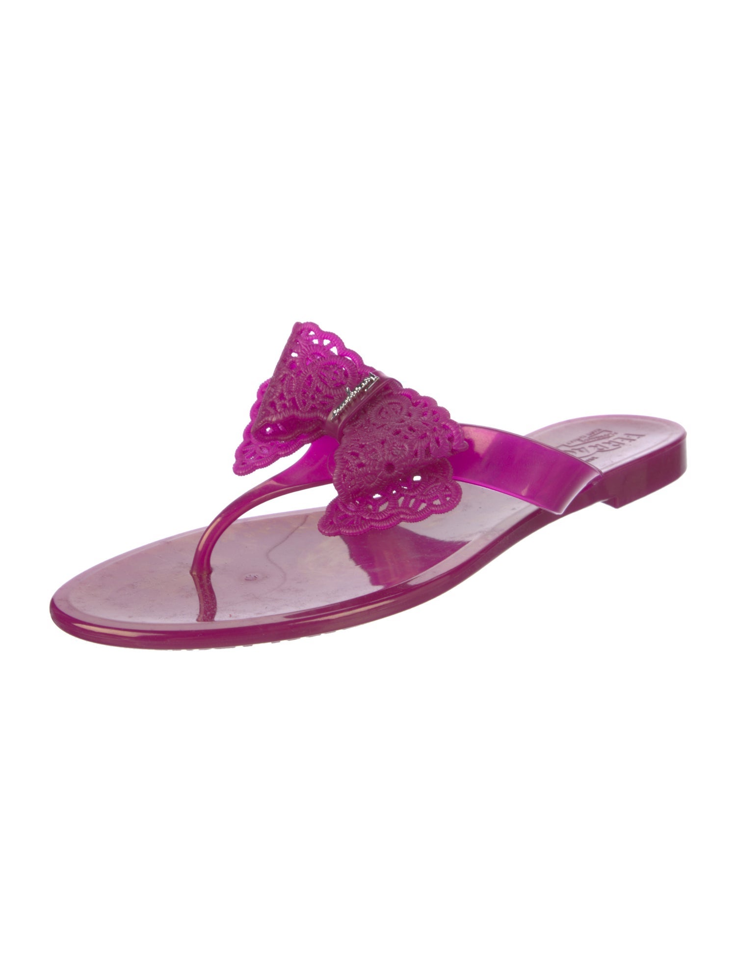 Valentino Rubber Bow Accents Flip Flops