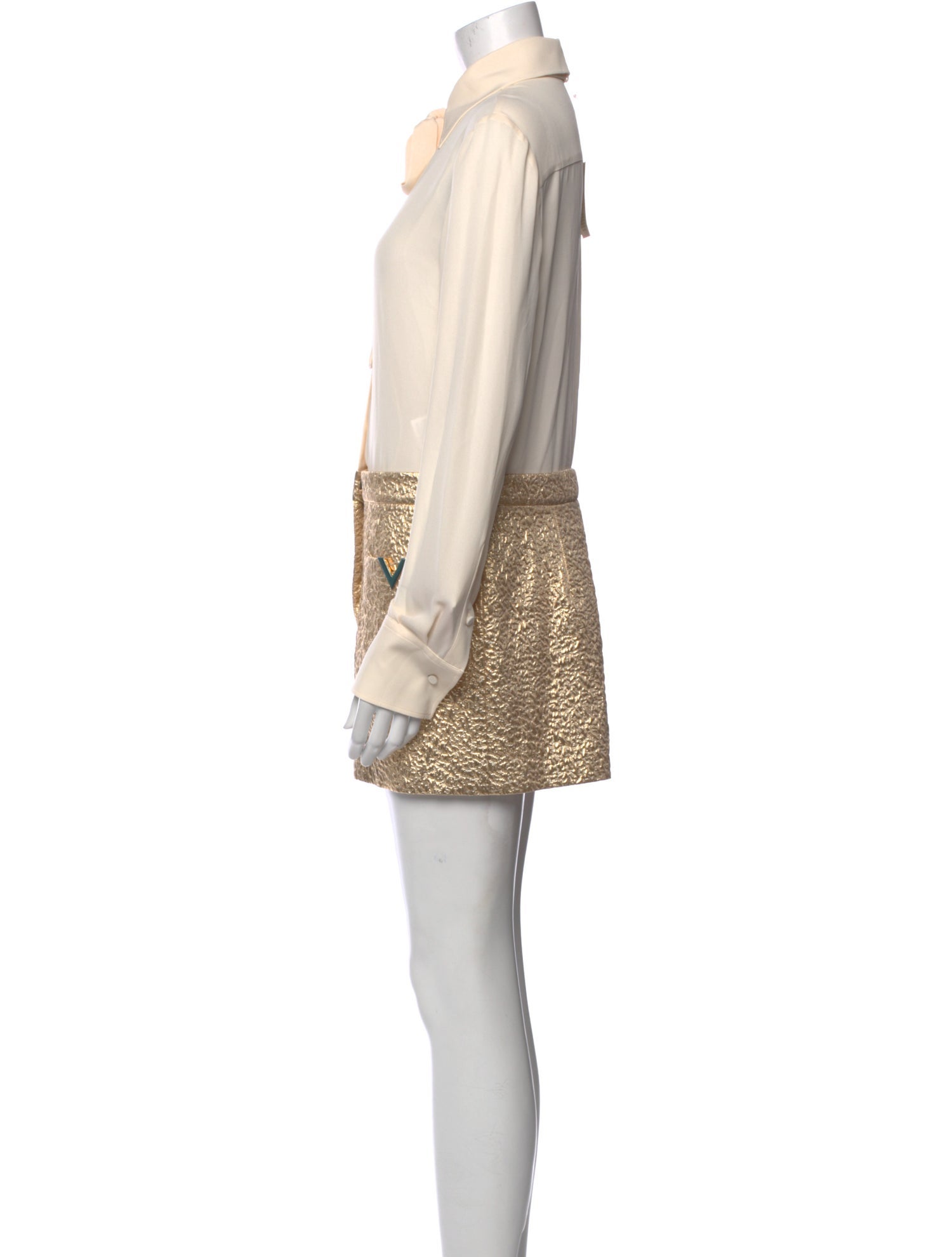 Valentino Silk Colorblock Pattern Romper w/ Tags