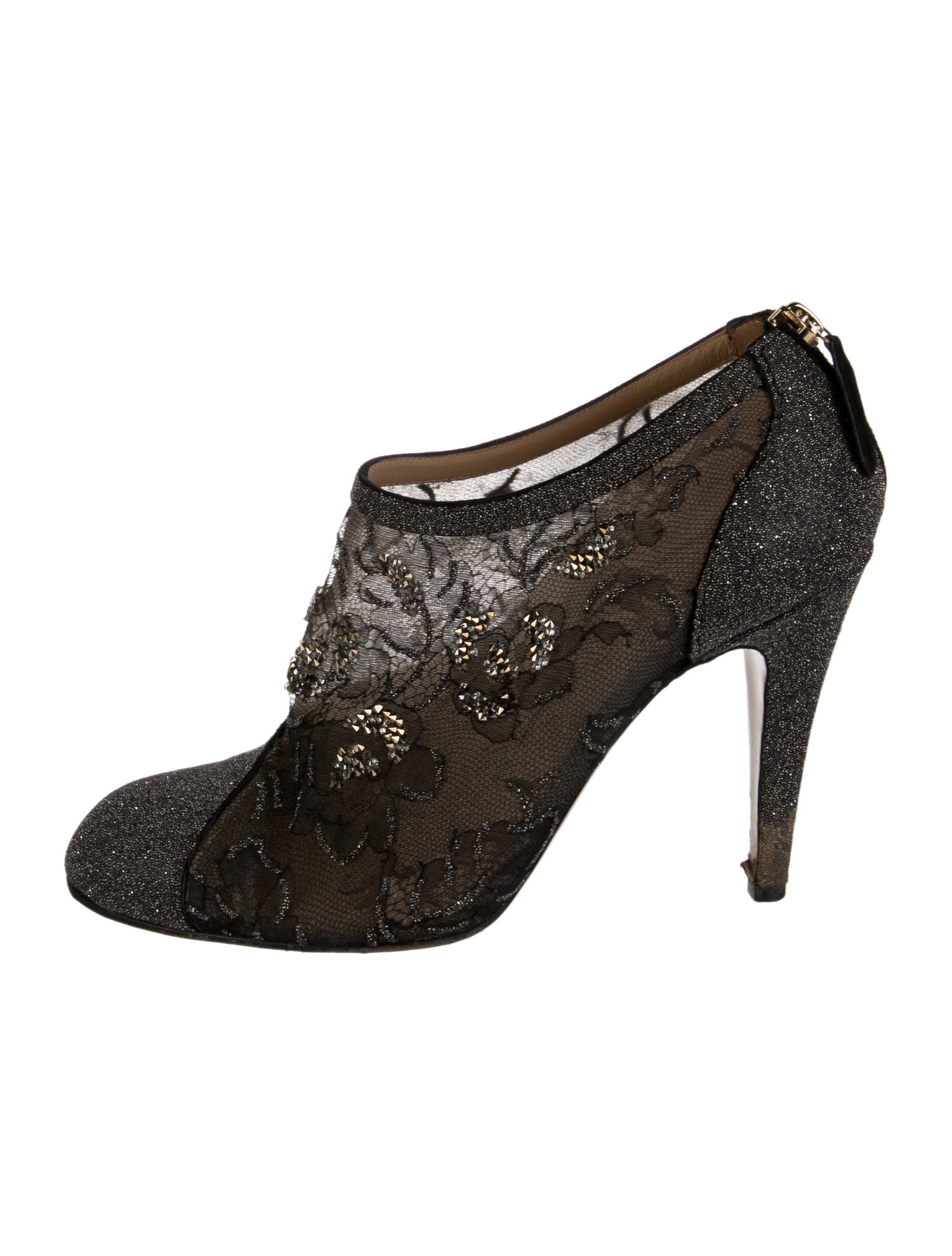 Valentino Leather Mesh Accents Pumps