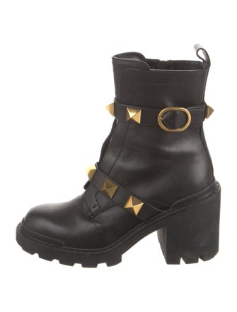 Valentino Rockstud Accents Leather Boots