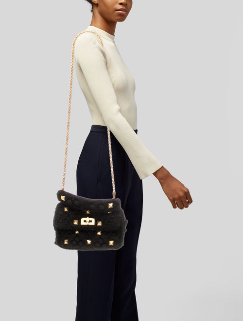 Valentino Rockstud Roman Stud Knit Bag