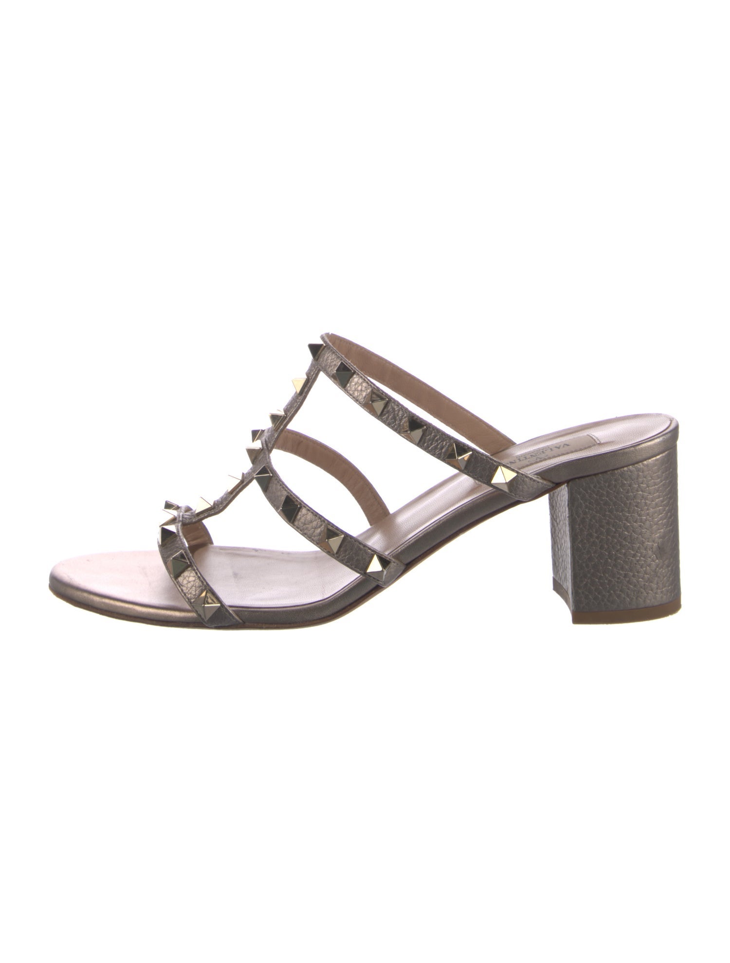 Valentino Rockstud Accents Leather Slides