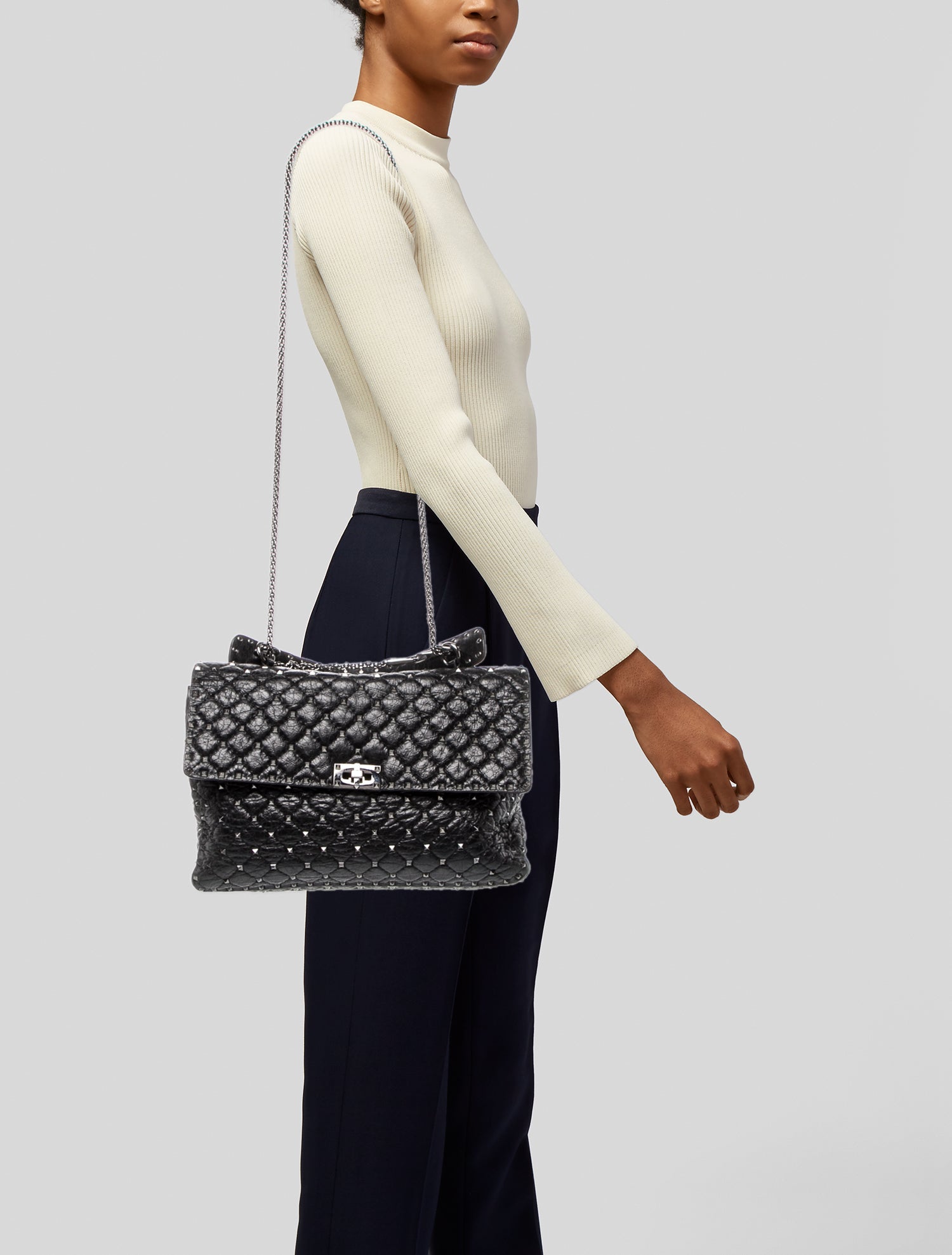 Valentino Quilted Top Handle Bag