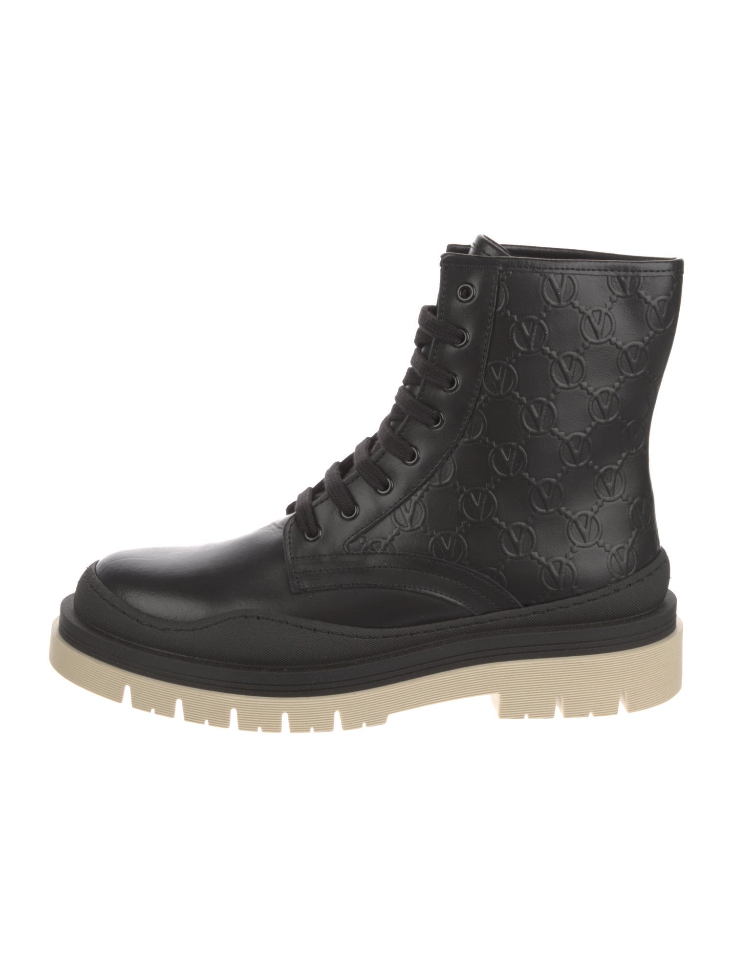 Valentino Leather Combat Boots