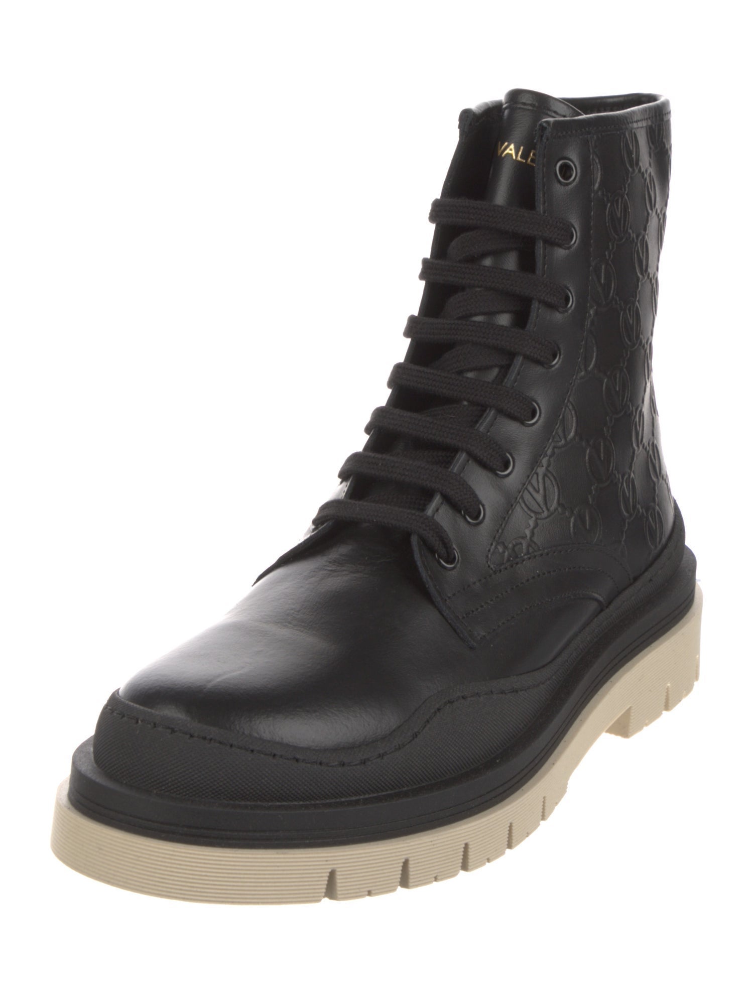 Valentino Leather Combat Boots