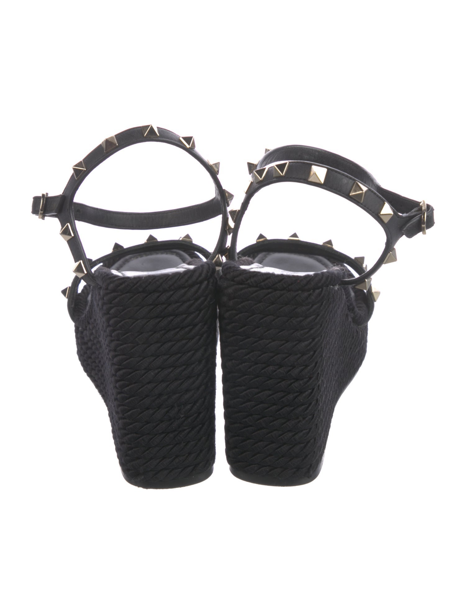 Valentino Rockstud Accents Leather Espadrilles