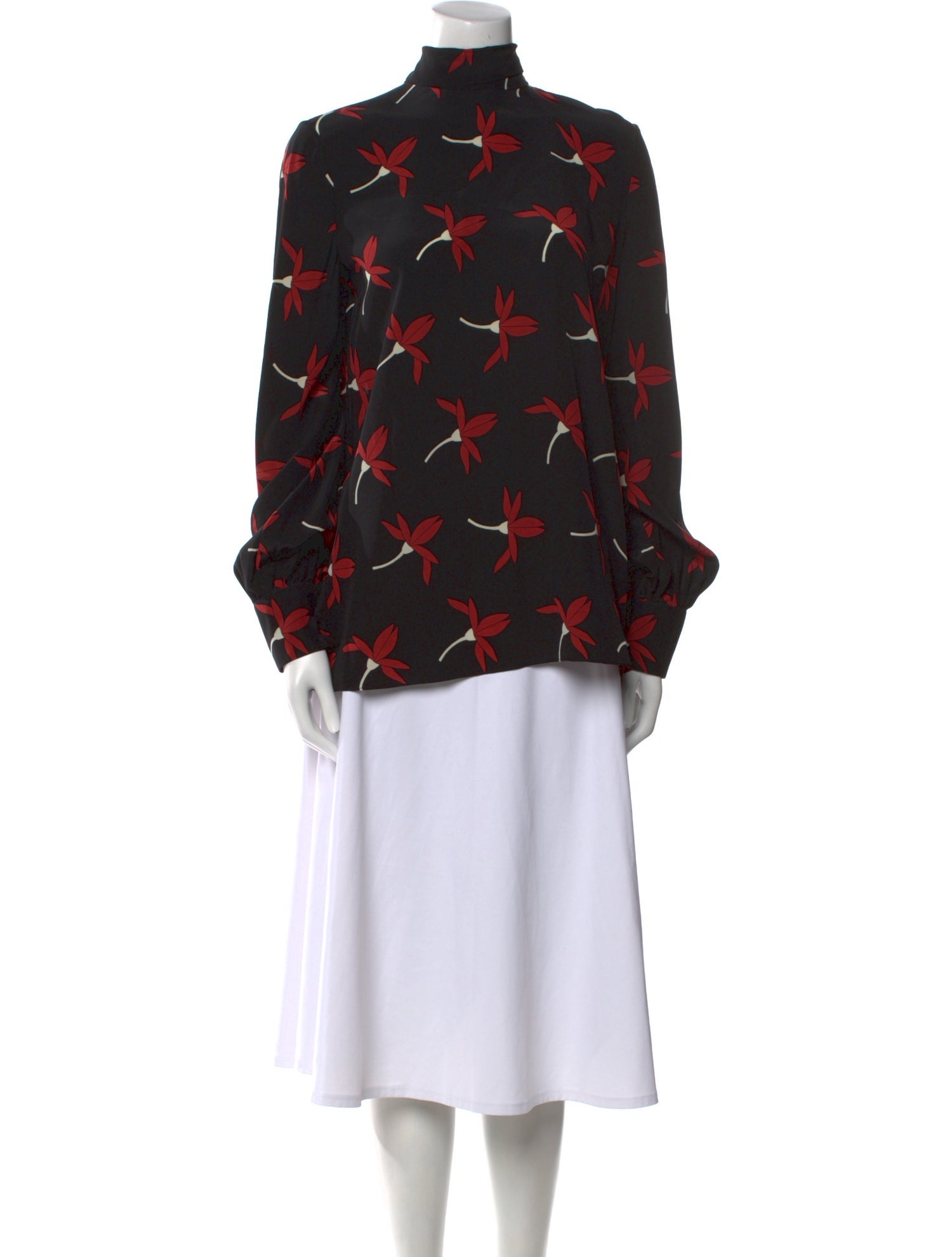 Valentino Silk Floral Print Blouse