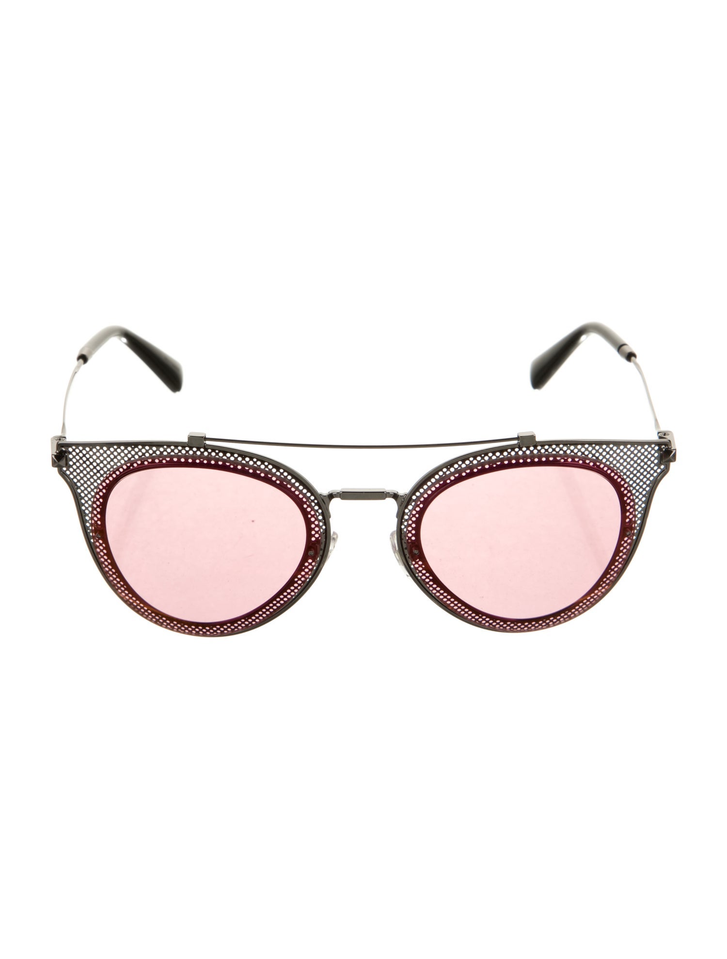 Valentino Rockstud Accents Round Sunglasses