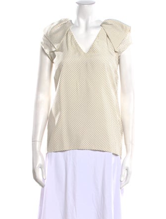 Valentino Silk Polka Dot Print Top