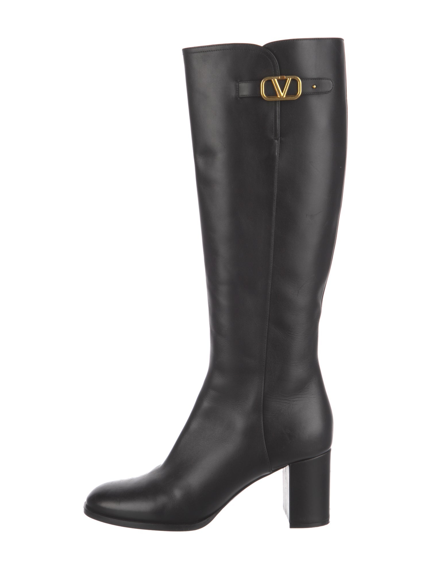 Valentino Rockstud Accents Leather Boots