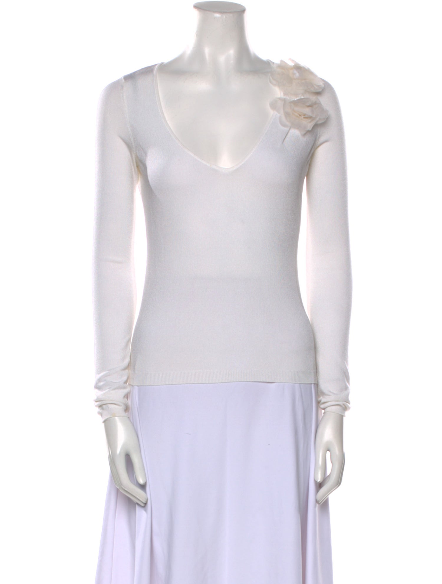 Valentino V-Neck Long Sleeve Top