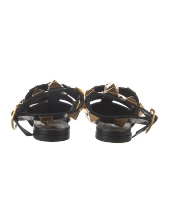 Valentino Rockstud Accents Leather Slingback Flats