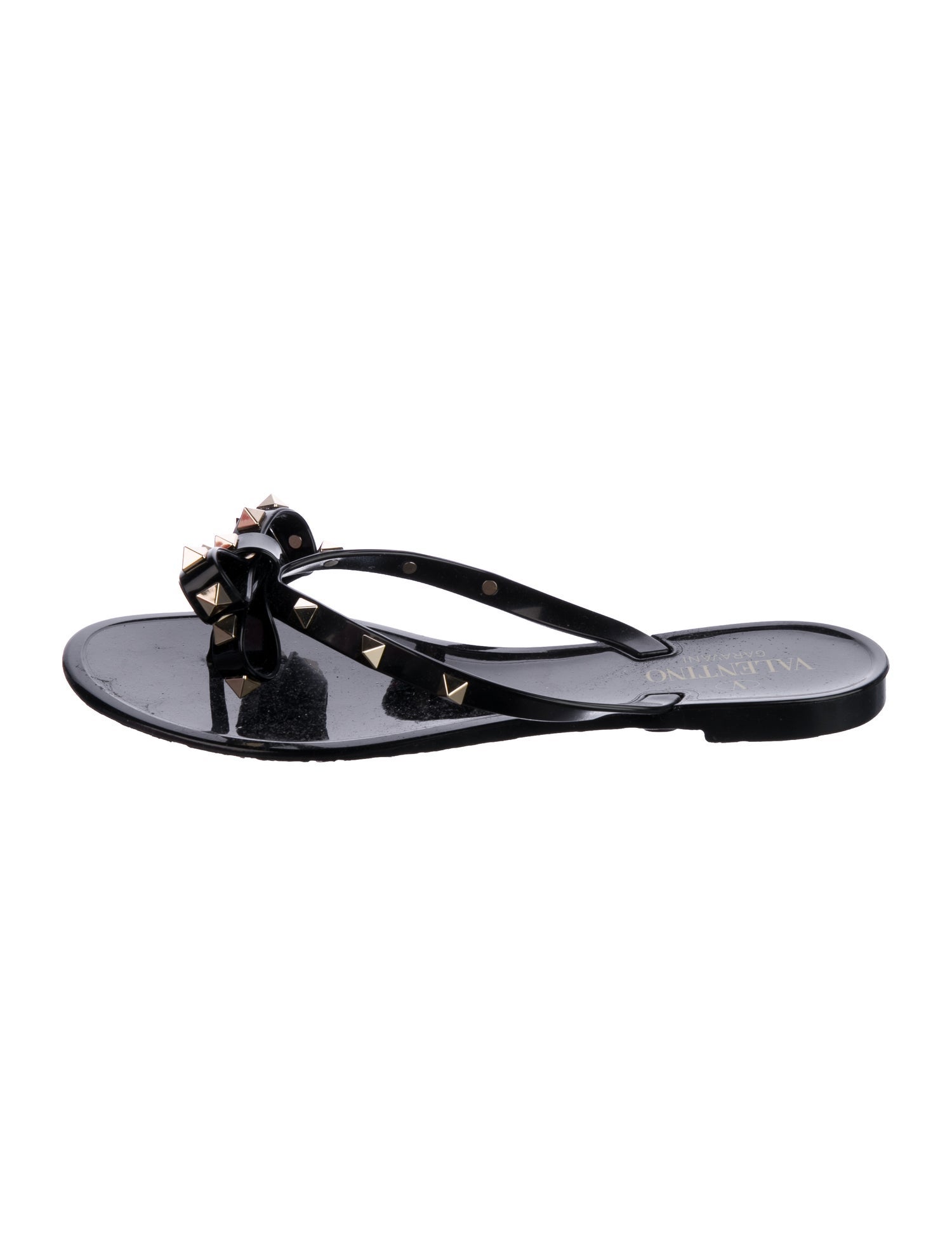 Valentino Rockstud Accents Rubber Slides