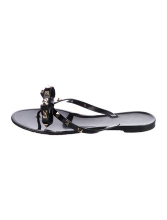 Valentino Rockstud Accents Rubber Slides
