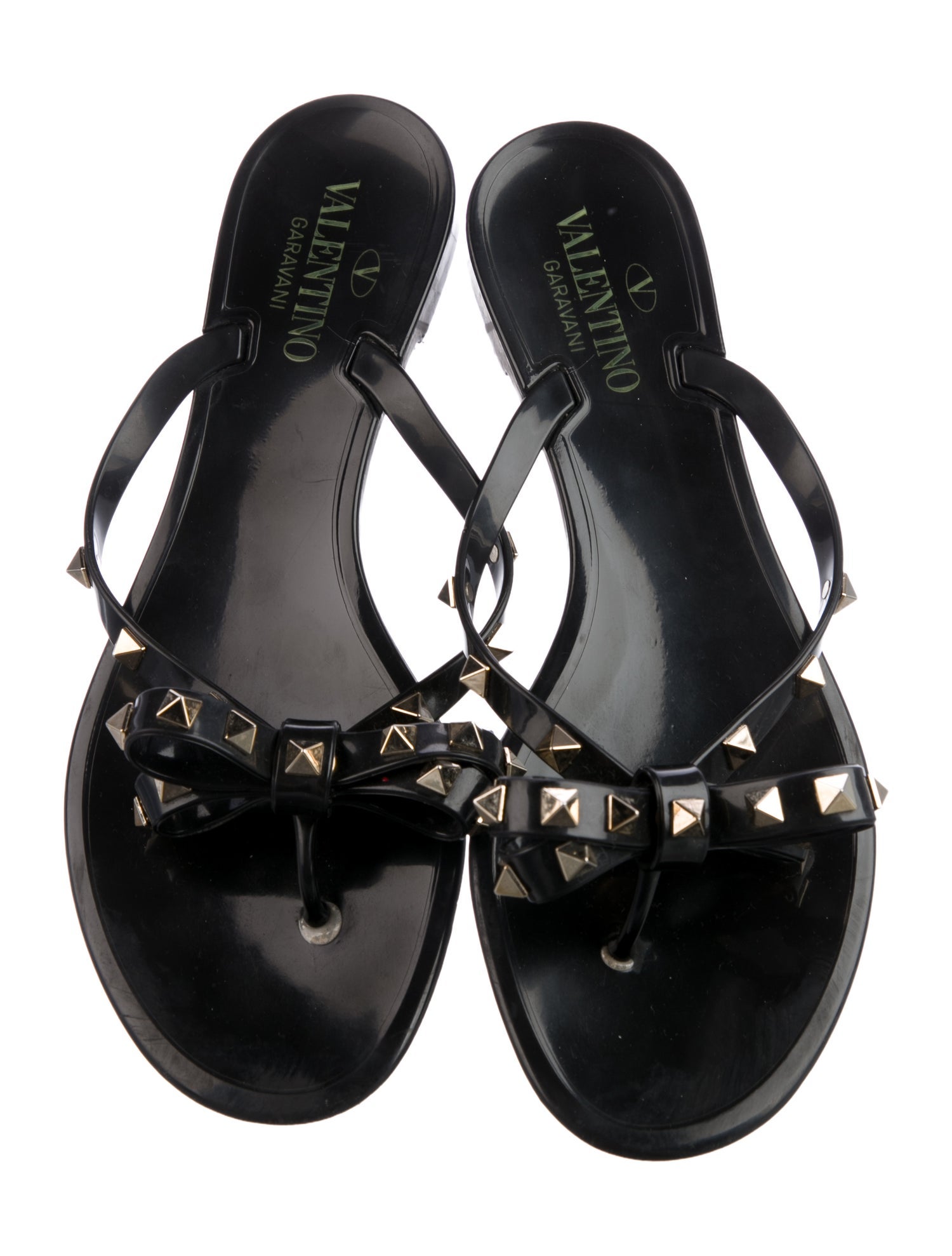 Valentino Rockstud Accents Rubber Slides