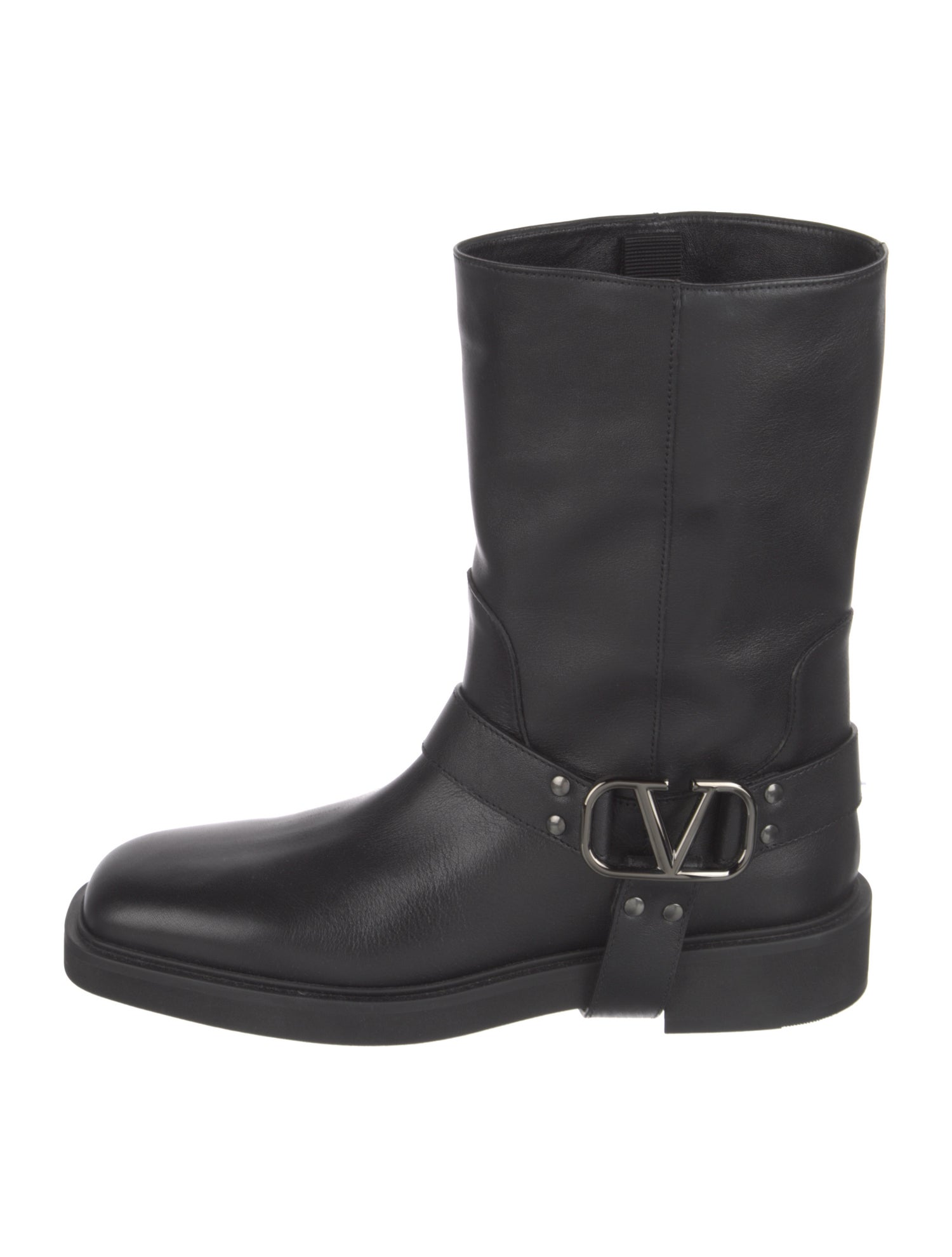 Valentino Leather Moto Boots