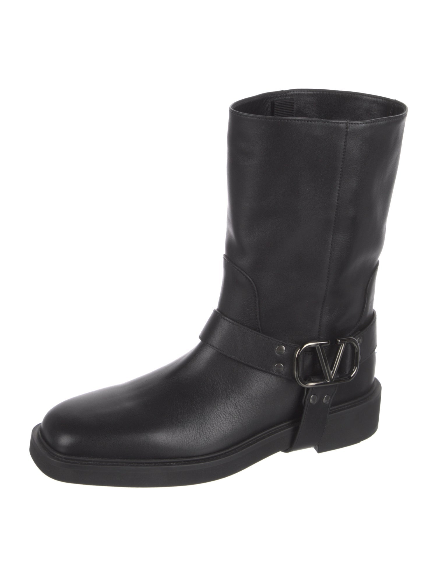 Valentino Leather Moto Boots