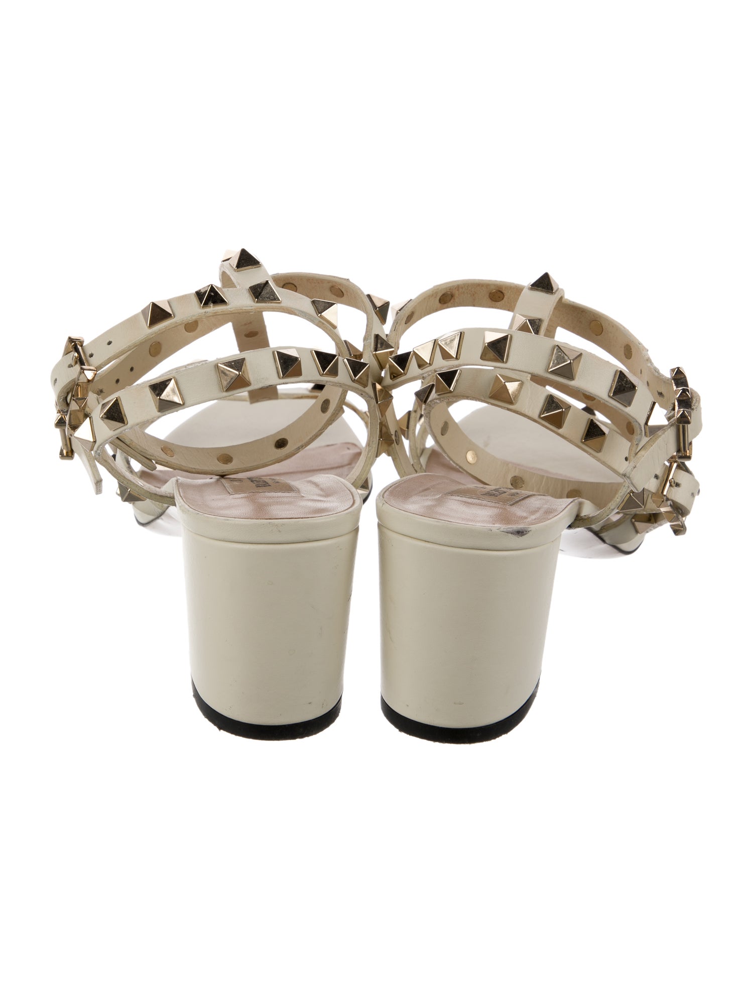 Valentino Rockstud Accents Leather Gladiator Sandals