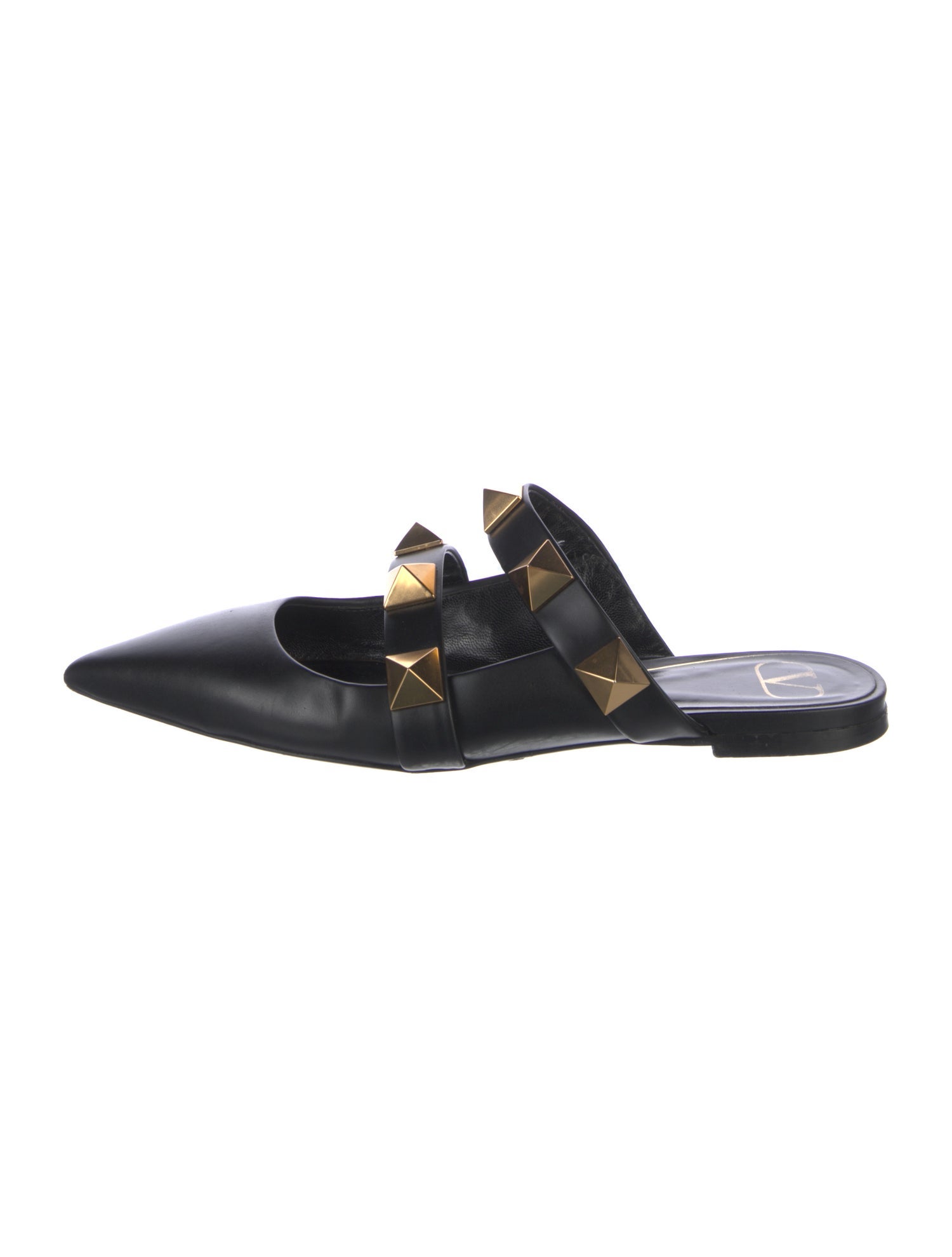 Valentino Rockstud Accents Leather Mules