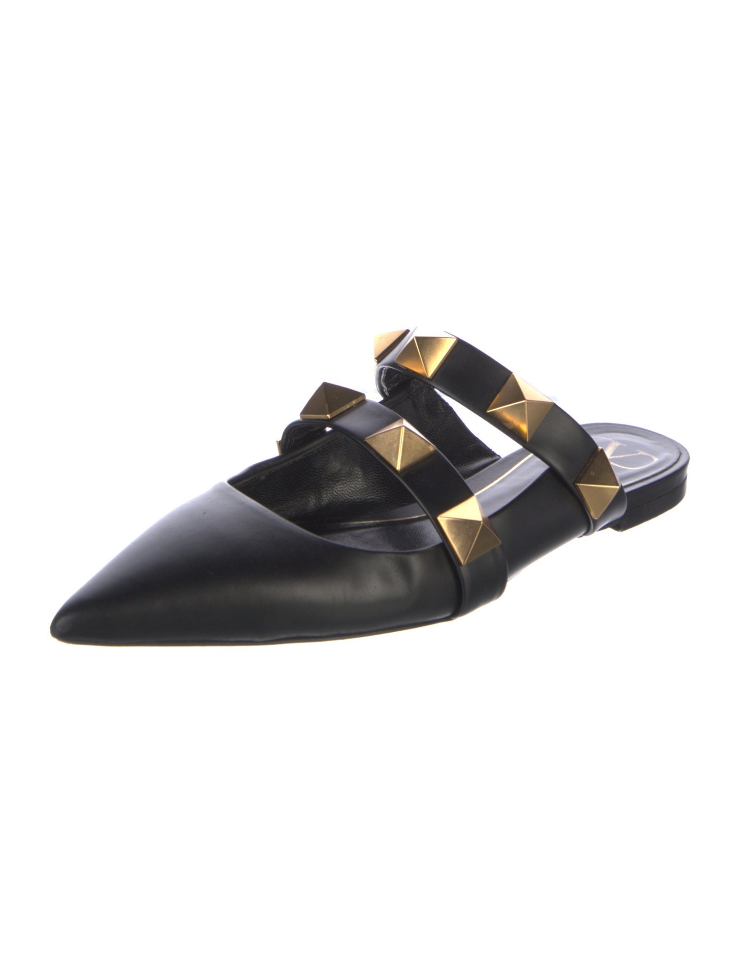 Valentino Rockstud Accents Leather Mules
