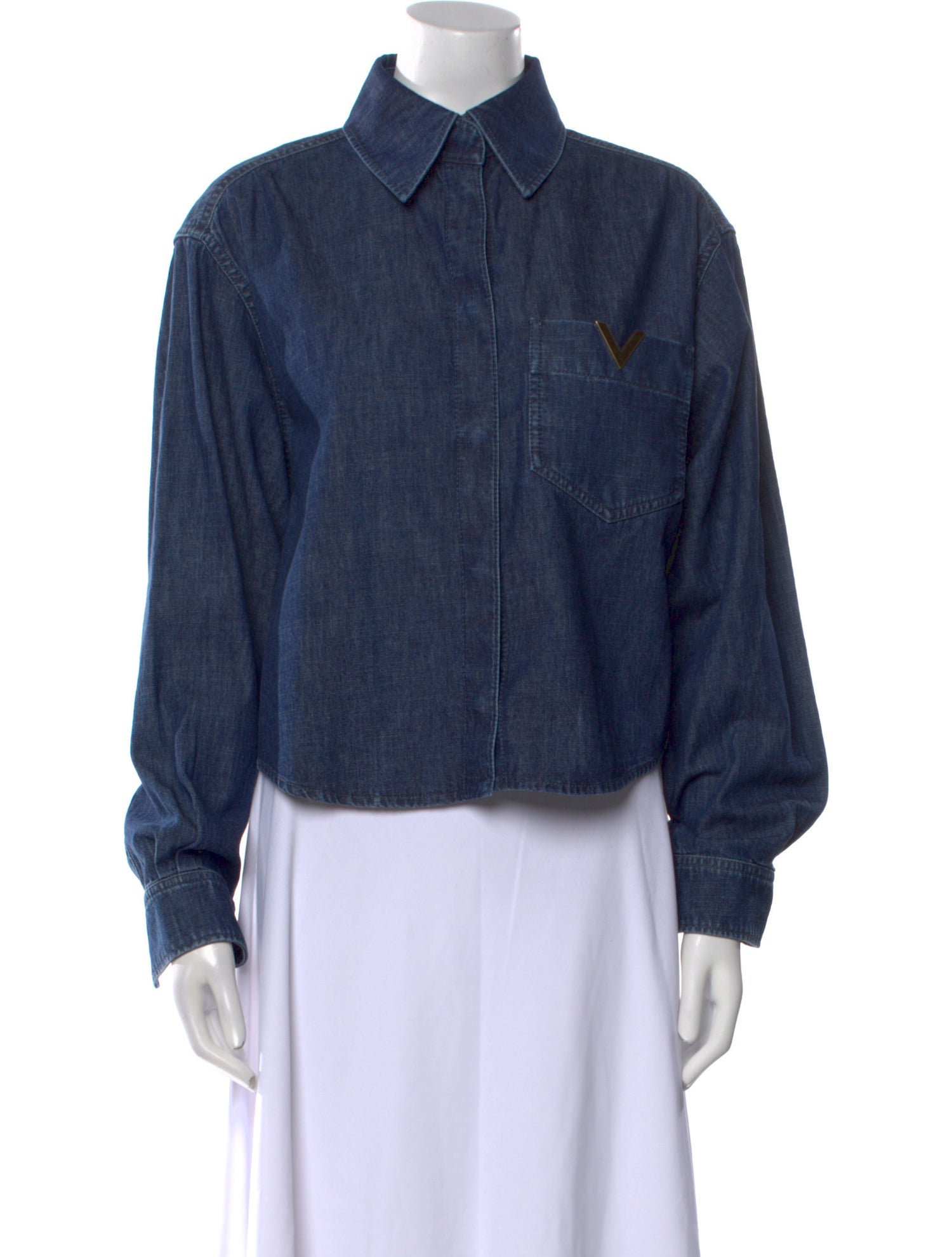 Valentino Long Sleeve Button-Up Top