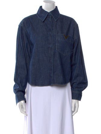 Valentino Long Sleeve Button-Up Top