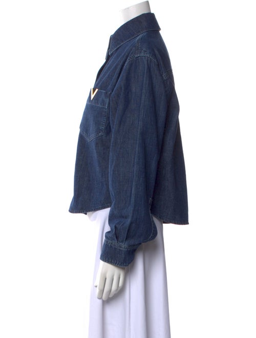 Valentino Long Sleeve Button-Up Top