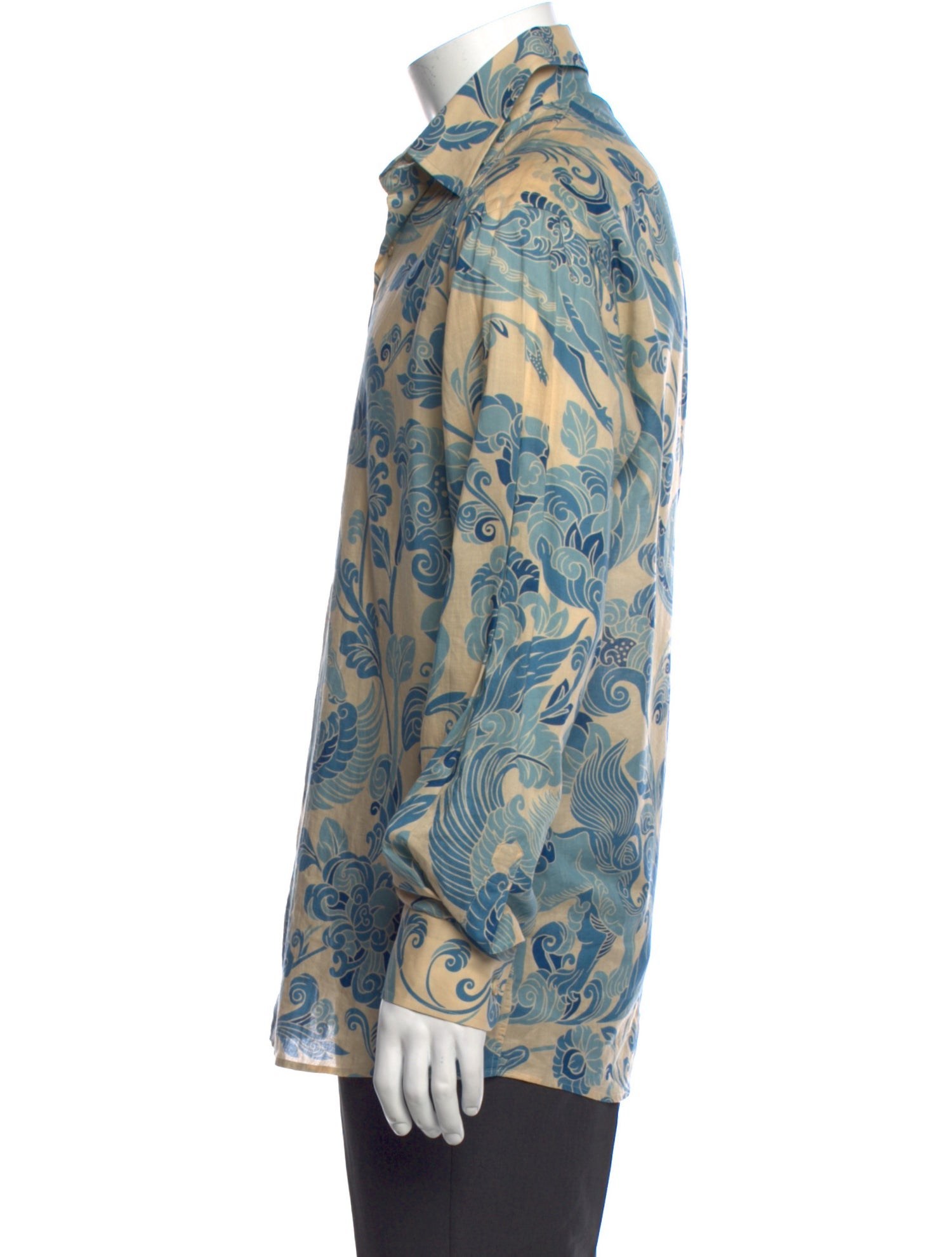 Valentino Printed Long Sleeve Dress Shirt