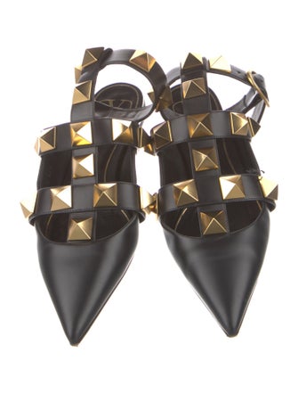 Valentino Rockstud Accents Leather Mules