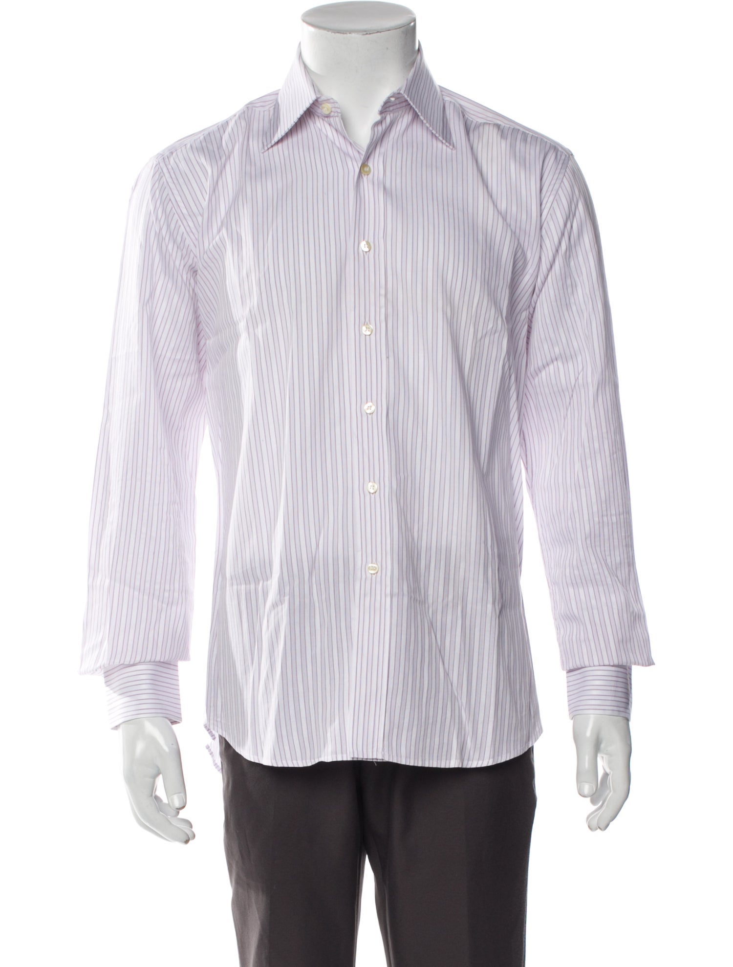 Valentino Striped Long Sleeve Dress Shirt