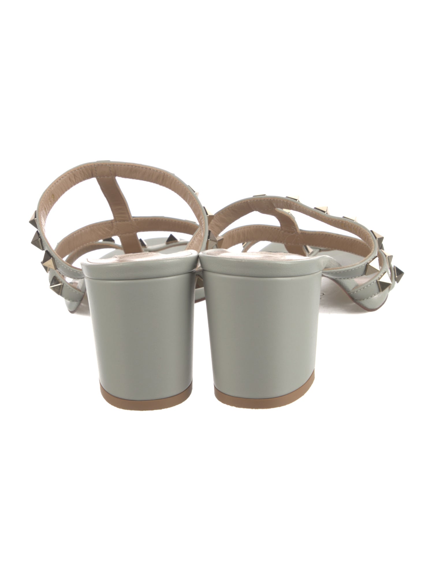 Valentino Rockstud Accents Leather Slides