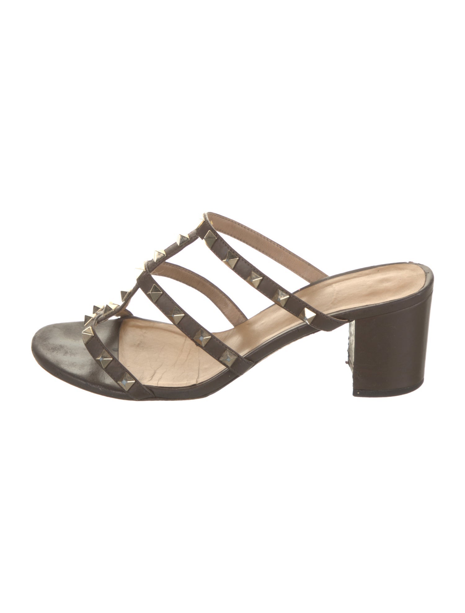 Valentino Rockstud Accents Leather Gladiator Sandals