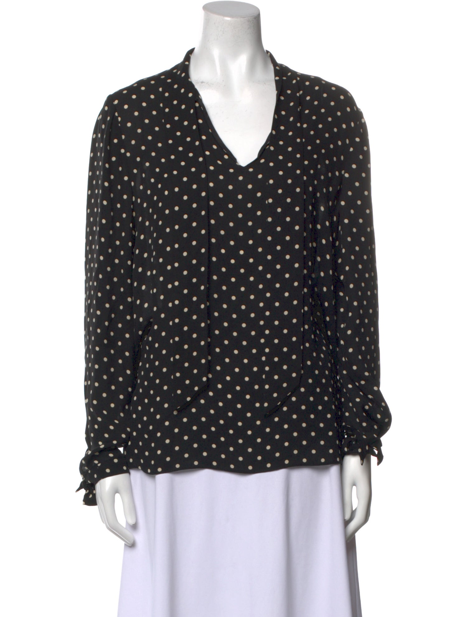 Valentino Silk Polka Dot Print Blouse
