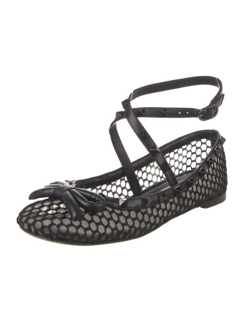 Valentino Rockstud Accents Mesh Ballet Flats