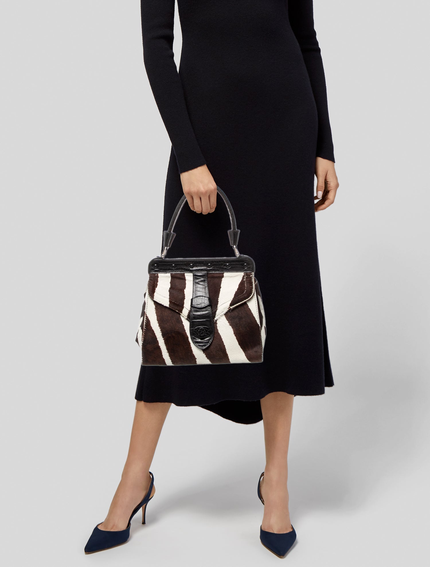 Valentino Ponyhair Top Handle Bag