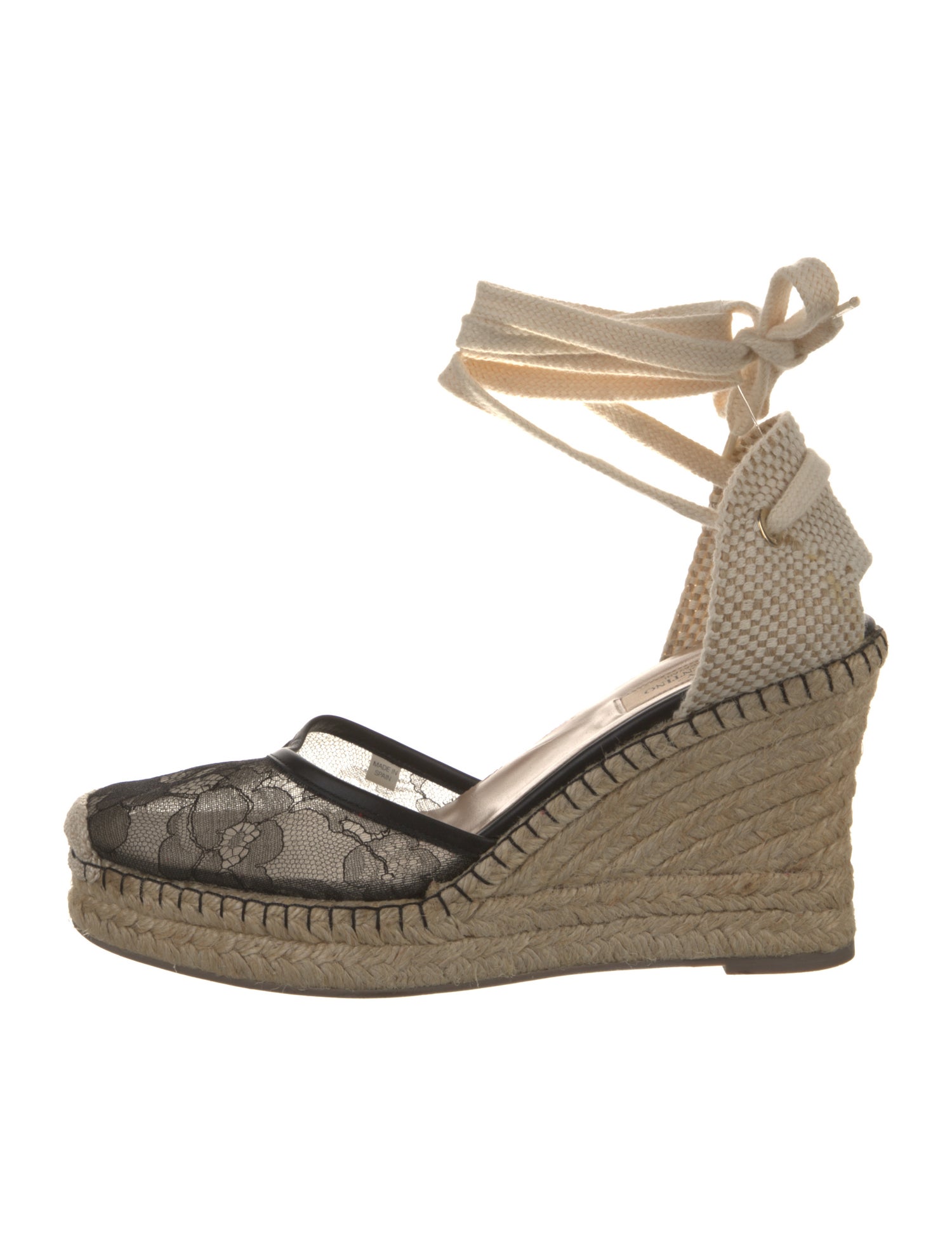 Valentino Lace Colorblock Pattern Pumps