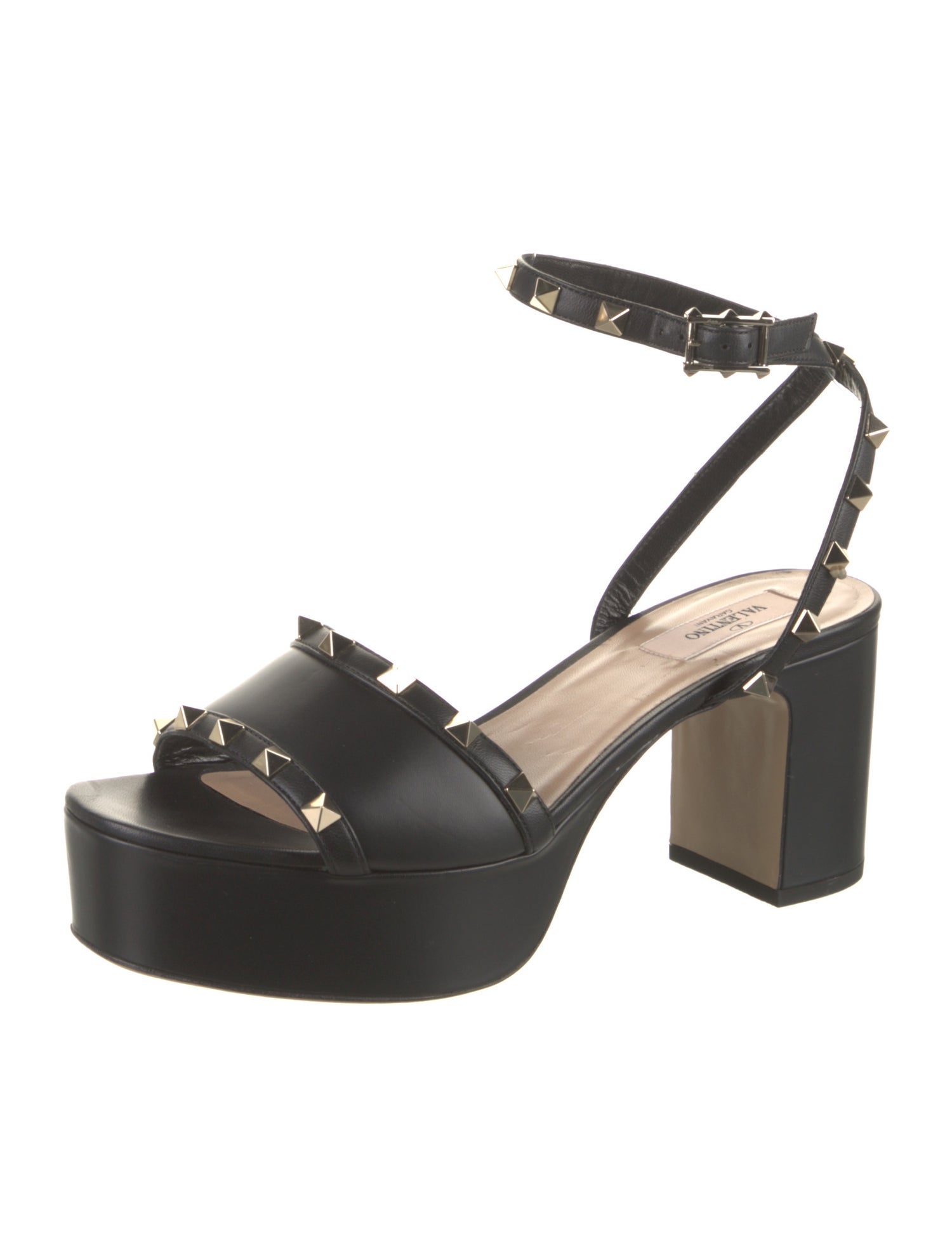 Valentino Rockstud Accents Leather Sandals