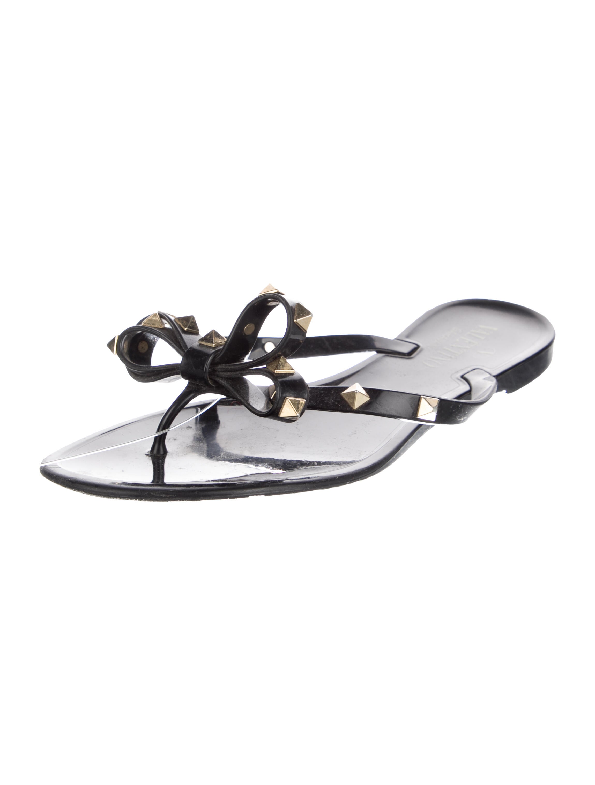 Valentino Rockstud Accents Rubber Slides