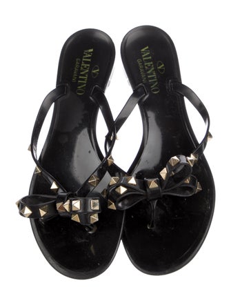 Valentino Rockstud Accents Rubber Slides