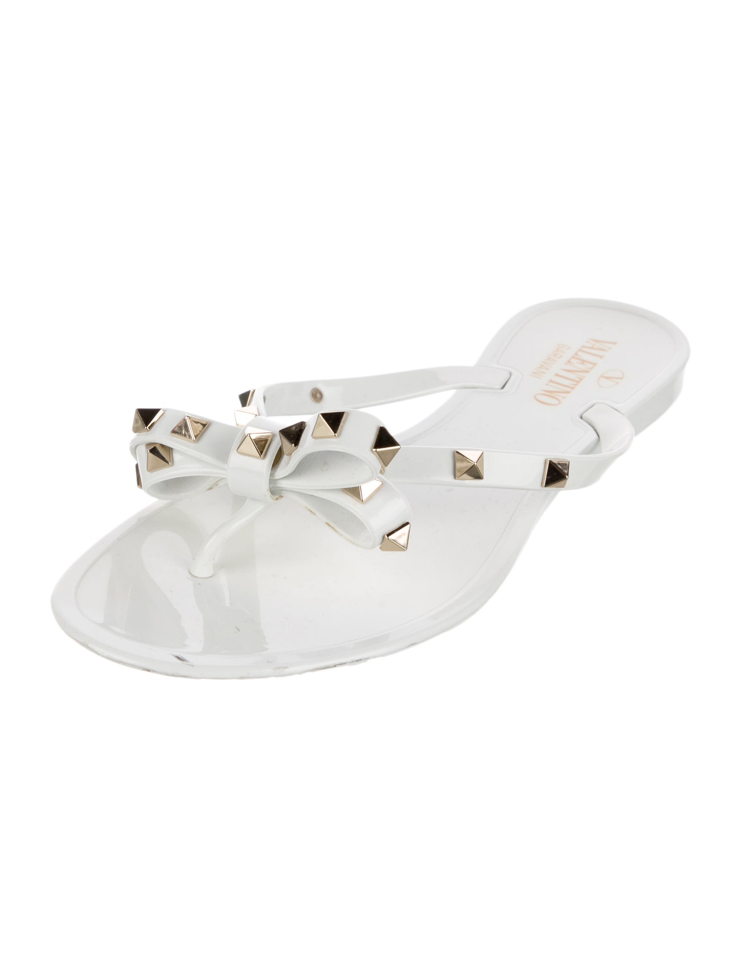 Valentino Rockstud Accents Rubber Slides