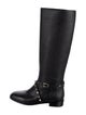 Valentino Rockstud Accents Leather Riding Boots