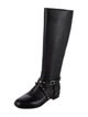 Valentino Rockstud Accents Leather Riding Boots