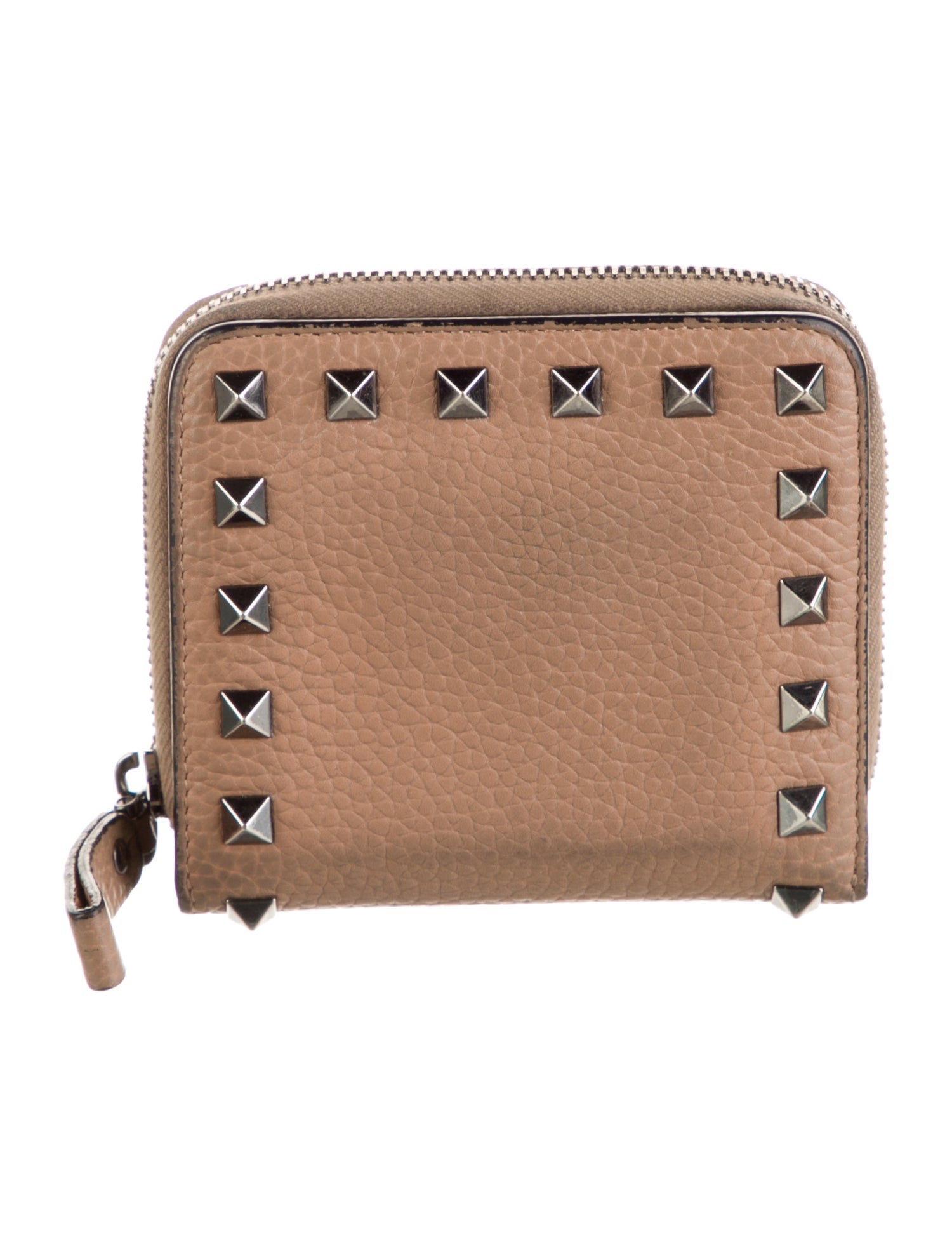 Valentino Rockstud Accents Leather Compact Wallet